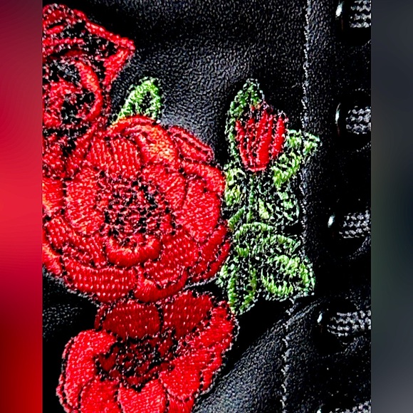 NEW DR MARTENS 1914 VONDA LEATHER Floral Mid-calf lace up AND ZIPPERED Boots! - Picture 13 of 16